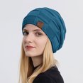 thumbnail image 4 of Slouchy Beanie for Men and Women Cable Knit Hat Winter Warm Skull Cap Navy, 4 of 4