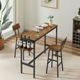 GNIXUU 3Piece Bar Table and Chairs Set, High Top Pub Table with