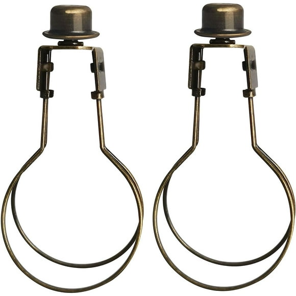shiyou-® Lampshade Clip on Adapter, Lamp Shade Light Bulb Clip Adapter, Lamp Shade Holder for Light Bulbs Attaching Finial Antique Brass