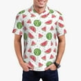 thumbnail image 3 of Rocae Hand Drawn Watermelon for Men's Short Sleeve Polo Shirt, Quick Drying Performance Moisture Wicking Sports Men's Golf Shirt, 3 of 9