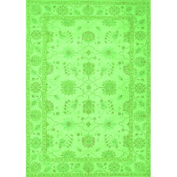 Ahgly Company Indoor Rectangle Oriental Green Traditional Area Rugs, 8' x 12'