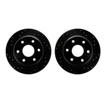 Dynamic Friction Company Rear Brake Rotors-Drilled and Slotted-Black 8002-48057