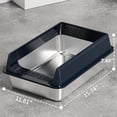 thumbnail image 3 of XL Stainless Steel Sifting Cat Litter Box with High Sides and Odor Control, 3 of 9