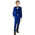 thumbnail image 4 of 5 Pieces Boys Tuxedo Velvet Kids Suits (Blazer+Pants+Vest+shirt +bowtie) Wedding Dinner Party Performance, 4 of 13