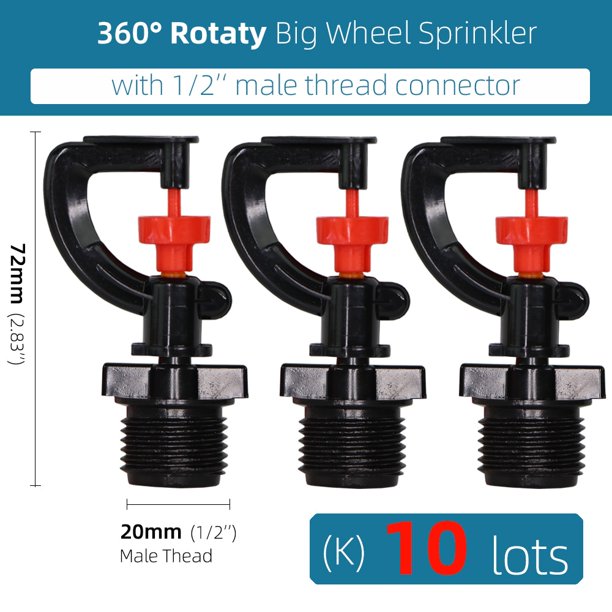 RBCFHl Rotating Sprinkler 180/360 Degrees Micro Spinning Spayers Head with Stake Garden Dirp Irrigation Watering Nozzles System He Qiyong unisex