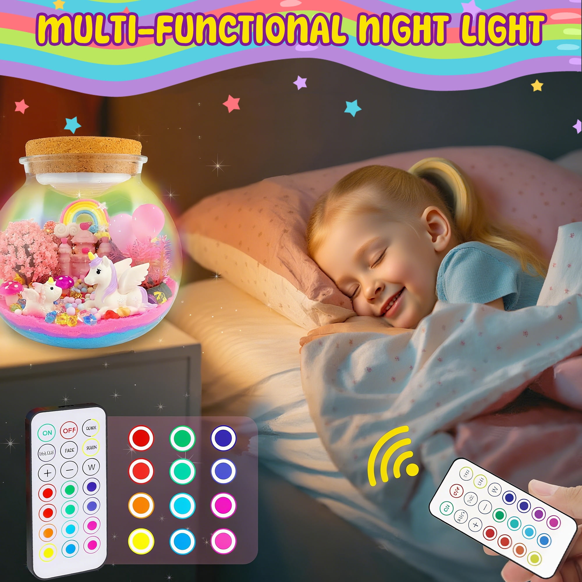 JUGAAD LIFE Unicorn Terrarium Crafts Kit for Girls Unicorn Night Light Gifts for 3 4 5 6 7 8 Years Old Girls DIY Arts & Crafts Kit Toys for Girls 8-11 Years Birthday Gifts