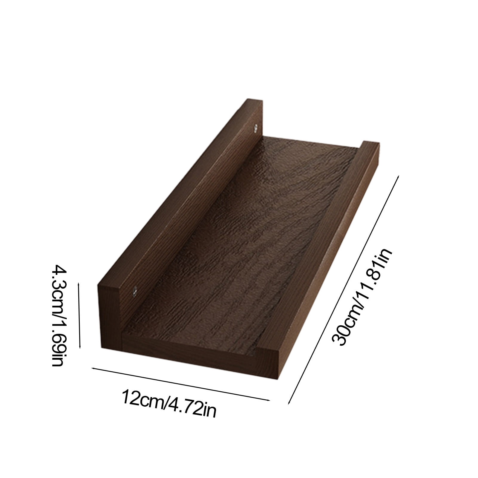 12X5" Floating Shelves for Wall - Set of 3 - Engineered Wood Floating Shelf with Lipped Ledge - Floating Wall Shelves for Bedroom,Bathroom,Kitchen,Office,and Living Room - Brown