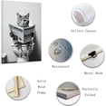 thumbnail image 5 of ZHONGYUTONG Funny Bathroom Wall Art Cute Cat Reading Newspaper on Toilet Poster Black White Animal Canvas Prints for Rustic Farmhouse Restroom Framed (20.00" x 30.00"), 5 of 6