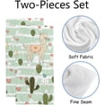 thumbnail image 2 of Coolnut Fingertip Hand Towels, Set of 2 Pcs Alpaca with Cacti Hearts and Dots Absorbent Face Bath Towels for Bathroom Kitchen, 30"x15", 2 of 6
