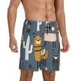 thumbnail image 2 of Wukai Llama and Cactus Men’s Short Pajama Pants With Pockets Soft Sleep Pj Shorts for Men-Medium, 2 of 6