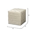 thumbnail image 3 of Jamie Young Co Woven Leather Ottoman in White Hide Leather, 3 of 5