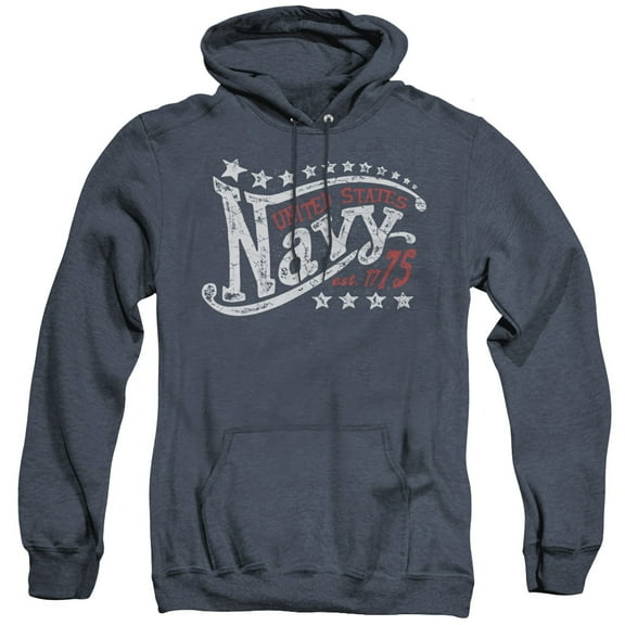 Navy Stars Adult Heather Hoodie Sweatshirt Navy