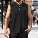 thumbnail image 1 of Ceisia Men's Relaxed Fit Henley Neck Sleeveless Tank Top with Chest Pocket for Casual Daily Wear Black M Gifts, 1 of 5