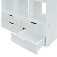thumbnail image 7 of Kumix Loft Bed Twin Size with Desk, Wood Loft Bed with Shelves, Drawers and LED Light for Teens Adults, Heavy Duty Loft Bed Frame with Safety Guardrail and Ladder, Noise-Free, White, 7 of 7