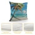 thumbnail image 4 of Orinice Palm Tree Beach Scene Graphic Decorative Pillow Cover 1PC 20x20in, 4 of 5