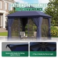 thumbnail image 4 of Clouddwell 10'x 10' Patio Gazebo Double Roof Protection All-Weather Outdoor Shelter Features Insect Screens & Privacy Curtains Ideal for Backyard, Lawn, (Blue), 4 of 8