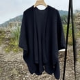 thumbnail image 5 of DPTALR Womens Large Front Sweater Knitting Design Hollow Out Feel Wrap Topper Knitted Elegant Shawls Cape For Fall Winter, 5 of 5