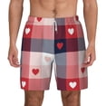 thumbnail image 2 of Picia Heart Plaid pattern Mens Swim Trunks with Compression Liner Stretch Beach Shorts Quick Dry with Zipper Pockets No-Chafing Board Shorts-X-Large, 2 of 9