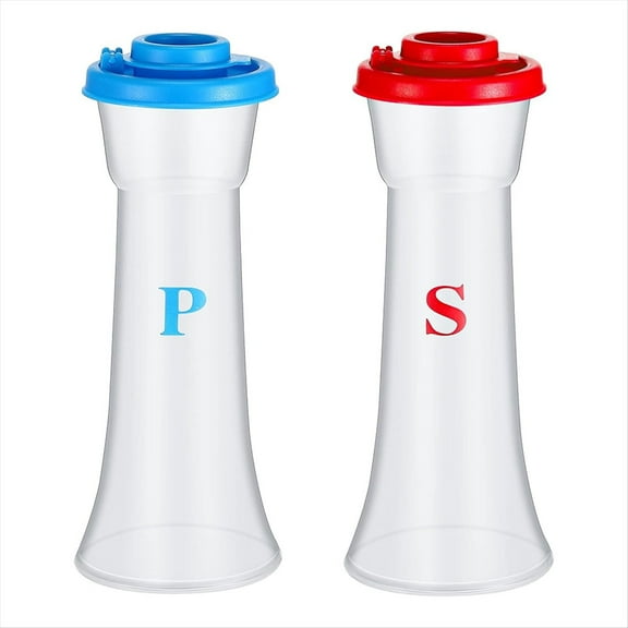 Plastic Salt and Pepper Shakers with Lids Large Hourglass Covered Moisture Proof Shaker Container 2pack