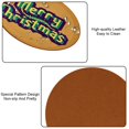 thumbnail image 5 of Christmas 6PCS Round Microfiber Leather Coasters Set, 11x11 cm/4.3x4.3 in Absorbent Drink Mats for Home, Kitchen, and Office - and Easy to Clean Table Coasters, 5 of 6