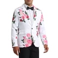 thumbnail image 4 of Inspire Chic Chaquetas Deportivas Florales para Hombres, Blazers Impresos con Flores de Ajuste Slim para Fiestas y Promociones M Blancas, 4 of 6