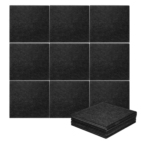 Uxcell 18pcs Acoustic Panels 11.8" x 11.8" x 0.3" Square Self Adhesive Sound Proof Wall Panels High Density Sound Deadening Foam Panel for Home Office Recording Room Studio, Black