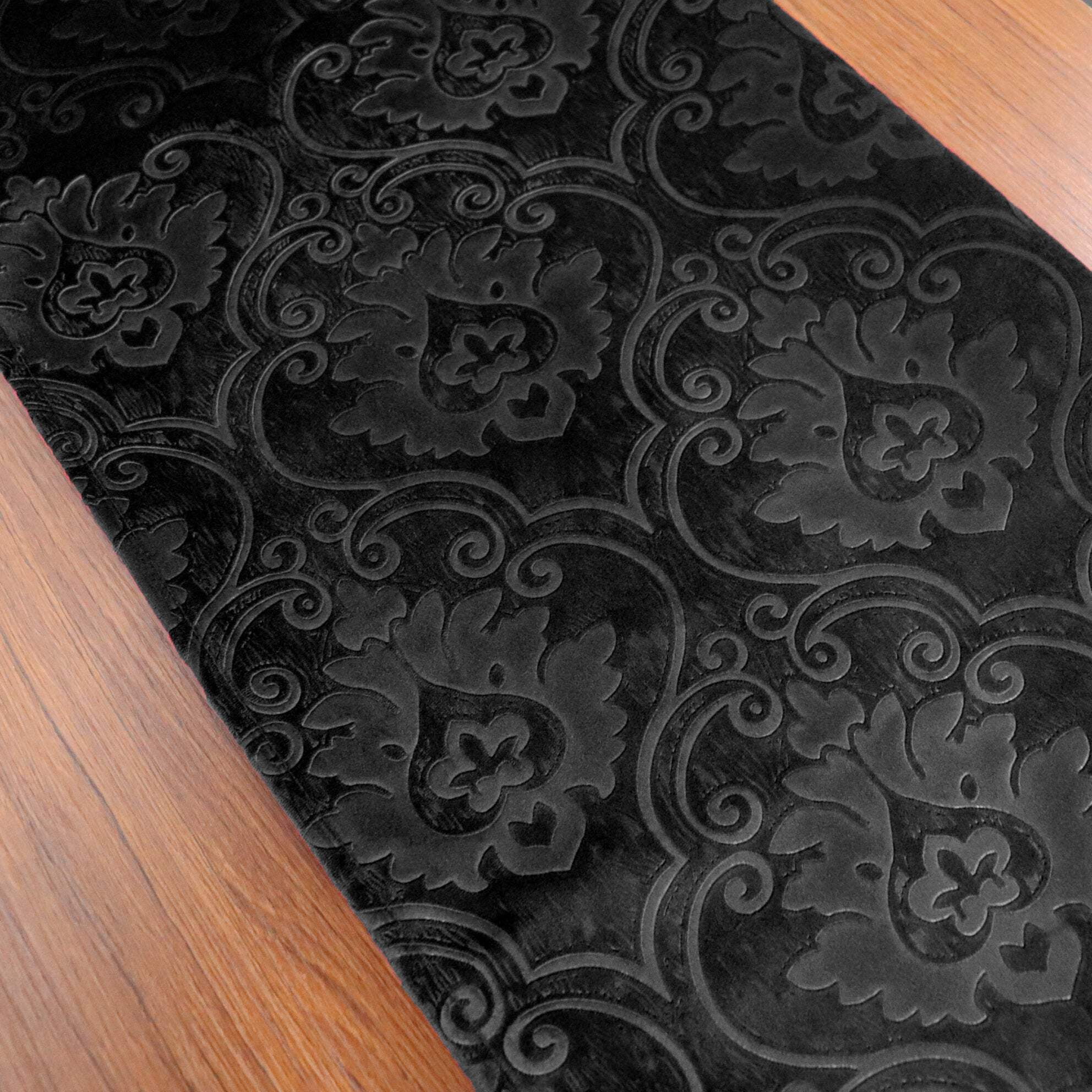 Velvet Embossed Victorian Damask Table Runner