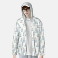 thumbnail image 2 of Daiia Playful Polar Bear Pals UPF 50+ Sun Protection Hoodie Jacket Lightweight Long Sleeve Sun Shirt for Women Men with Pocket Hiking Outdoor-3X-Large, 2 of 7