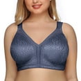thumbnail image 2 of Exerin Women's Full Coverage Plus Size Comfort Double Support Unpadded Wirefree Minimizer Bra(Grey Blue,34DD), 2 of 6