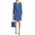 thumbnail image 4 of Time & Tru Women's Long Sleeve Utility Shirt Dress, 4 of 5