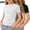 Brown, variant on 3 Pack Girls Crewneck T-Shirts Ruffle Ribbed Knit Tees Summer Casual Comfort Tops White Size 13-14