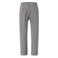 thumbnail image 4 of Men's Linen Pants Lightweight Drawstring Elastic Waist Pockets Loose Fit Straight Legs, 4 of 9
