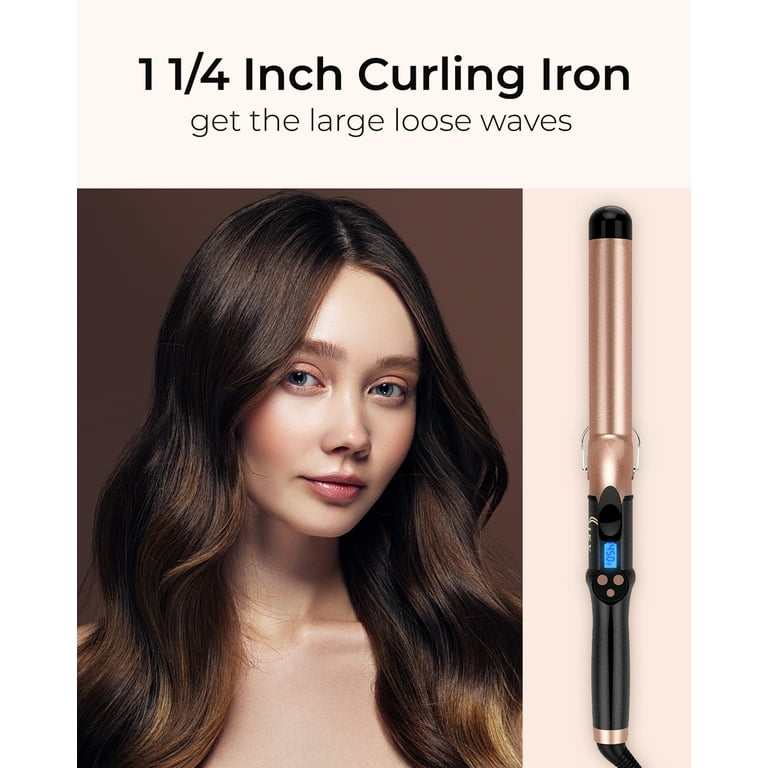 1 1 4 Inch Extra Long Barrel Curling Iron Ceramic Tourmaline Curling Wand Professional Dual Voltage Brand IKV Walmart