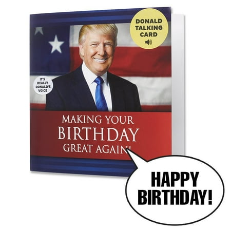 Talking Trump Birthday Card - Surprise Friends & Family With A Recorded Bday Message From Donald Trump - Funny Gag Gifts For Christmas - Best Greeting Card For Holiday Laughter & (Birthday Card Designs For Best Friend)