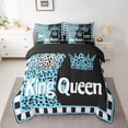 thumbnail image 2 of Castle Fairy Teens Adults King And Queen Crown Bedding Comforter Set 7 Pieces,Abstract Cheetah Print Full Bedding Set Lightweight,Happy Valentine's Day Fitted Sheet Flat Sheet,Breathable Home Decor, 2 of 8