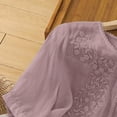 thumbnail image 6 of Embroidered 3/4 Sleeve Boho Tops Cotton Boho Tops Solid Color Work Blouses Gauze Shirts For Women Peasant Tops For Women Linen Long Sleeve Shirt Women Boho Peasant Gauze Blouses Cute Flowy Tops, 6 of 8