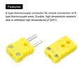 thumbnail image 4 of Uxcell K Type Thermocouple Wire Connectors Male Female Plug Adapter 220C(428F) for Thermocouple Yellow 3 Set, 4 of 6
