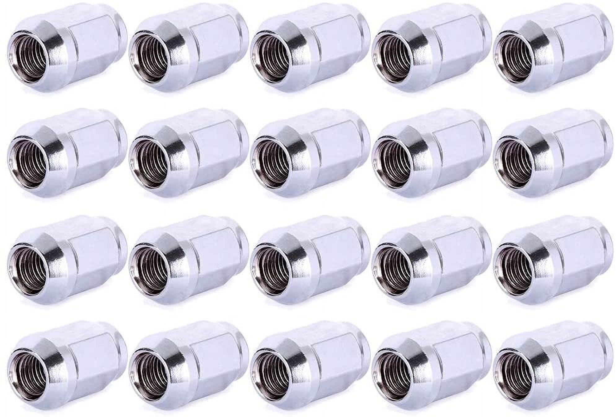 23-Piece Chrome Bulge Closed End Lug Nuts - 1/2x20 Thread, Cone Seat, For Jeep Wrangler, Cherokee & More