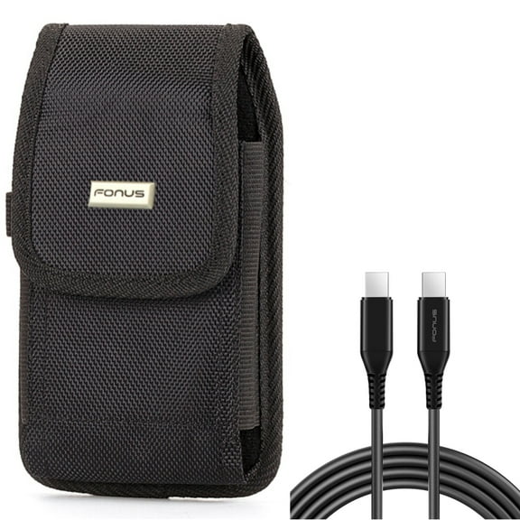 Case Belt Clip w 6ft Long USB-C Cable for Samsung Galaxy S22 Ultra,S21,S21 Ultra,S21 S20 Ultra,S20 Plus,Ultra Fan Edition,Fan FE 5G - Rugged Holster Canvas, PD Fast Charger Cord Power Wire