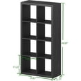 thumbnail image 2 of YEXJ Bookshelf with Storage Bins, 8-Cube Storage Organizer, Modern Black Bookshelf for Bedroom, Multifunctional Display Cube Bookshelves for Living Room, Bedroom, Home Office, 2 of 8