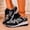 Black, variant on Women High Heel Wedge Sneakers with Side Zipper