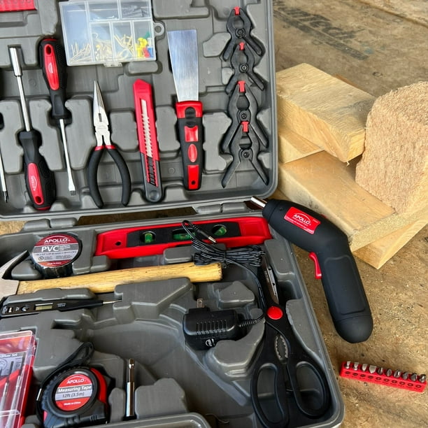 144 Piece Household Tool Kit with 4.8V Cordless Screwdriver