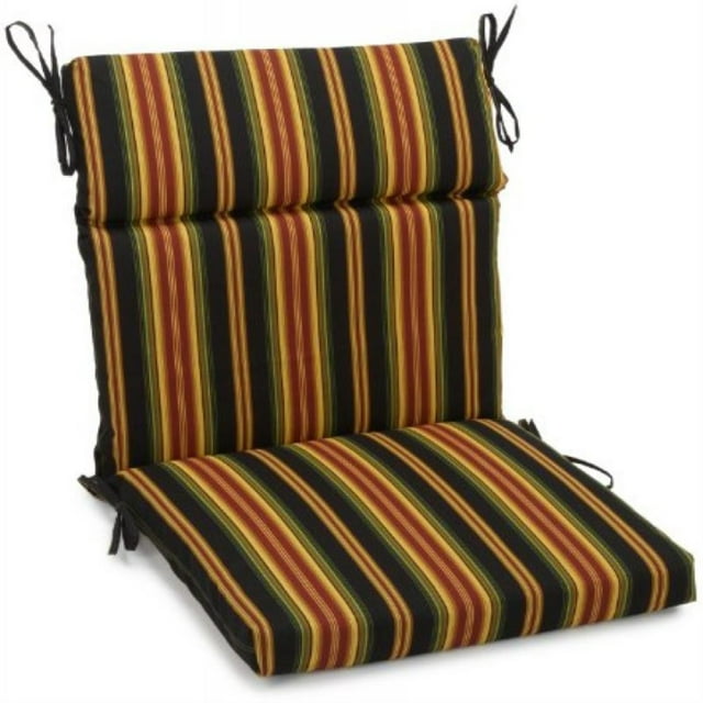 Blazing Needles Coussin de Chaise d'Extérieur pour Siège/dossier Carré en Polyester Filé de 22 Pouces par 45 Pouces - Lyndhurst Raven