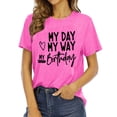 thumbnail image 1 of JAKANYQ T-Shirts pour Femmes Mode Décontractée Imprimé Lettre Col Rond Manches Courtes T-shirt Coupe Décontractée, 1 of 4