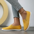thumbnail image 3 of Loafers for Women Men Lightweight Fashion Solid Color Canvas Flat Shoes Casual Nonslip Walking Shoes Low Top Sneakers Yellow Size 7, 3 of 7