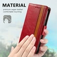 thumbnail image 5 of Classic Premium PU Leather Wallet Case for iPhone 16e, Magnetic Closure Kickstand Card Slots Full Body Protection Flip Phone Cover for iPhone 16e, Red, 5 of 6