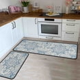 thumbnail image 2 of Kitchen Rugs Set of 2- Vintage Country Blue Boho Non-Slip Washable Floor Mats - Comfort Sink and Laundry Room Runner - Boho Kitchen Accessories and Decor 17x47.2 and 17x30 inches, 2 of 6