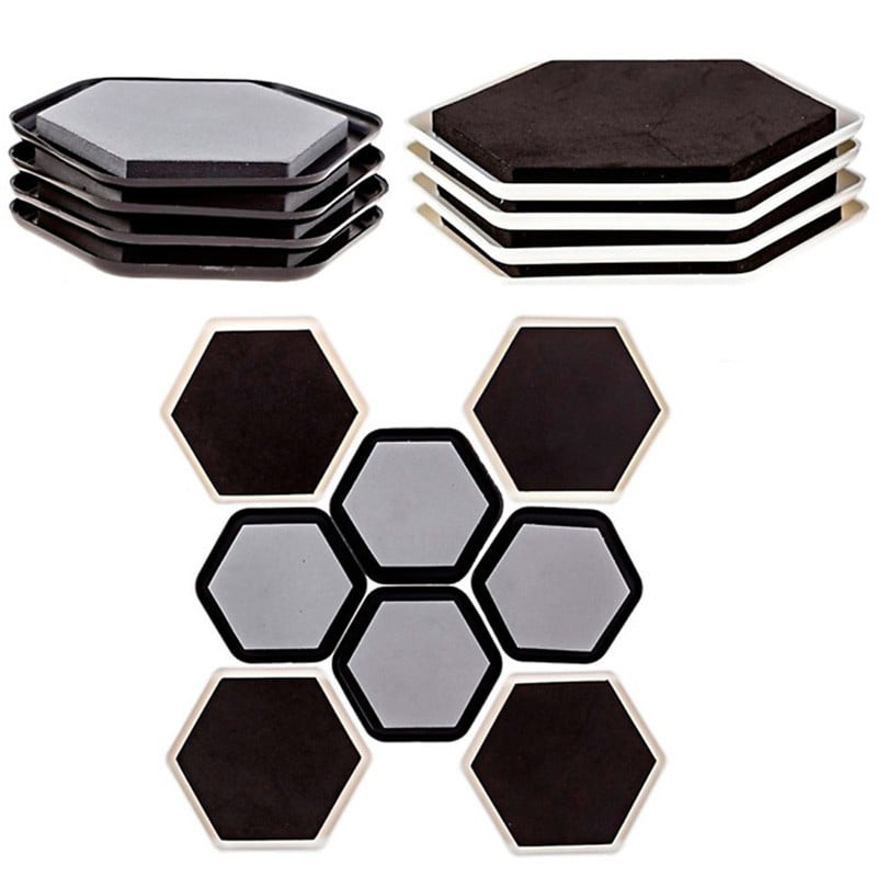 Furniture Moving Sliders Pad Protector Round Hexagon Slider Floor Wood Carpet CA 