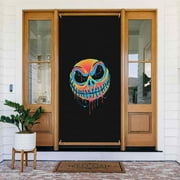 The Nightmare Before Christmas Door Cover Decorated Banner Tapestry Home Decoration Holiday Party Supplies Door Banner Porch Sign Banner 72.8 x 35.4 Inch