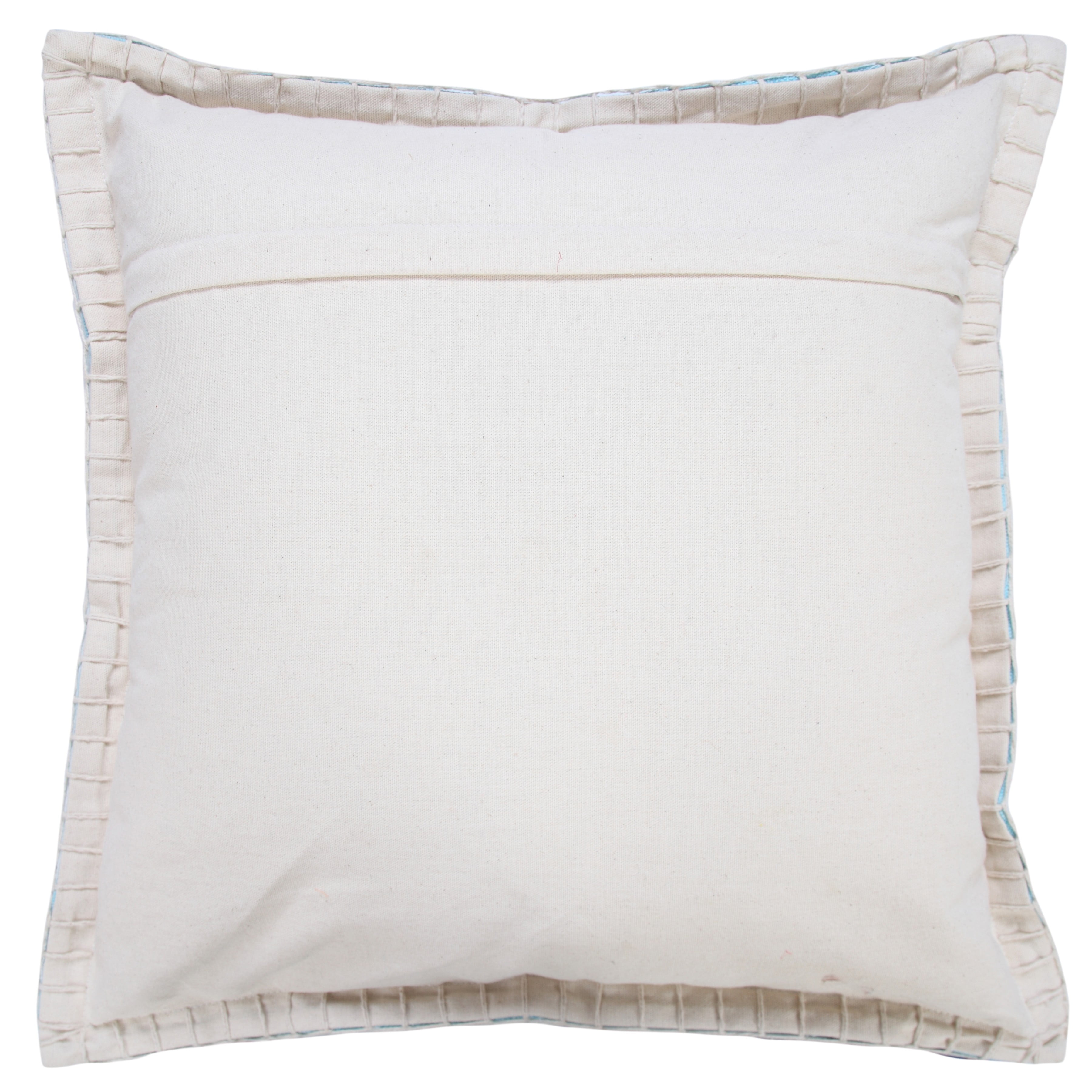 Ox Bay Wilma 20" x 20" Bright Blue Stitch Bordered Cotton Adult Decorative Throw Pillow Cover